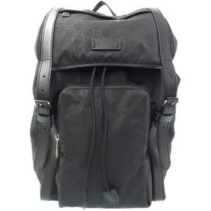 Gucci GG Monogram Pattern Backpack Black